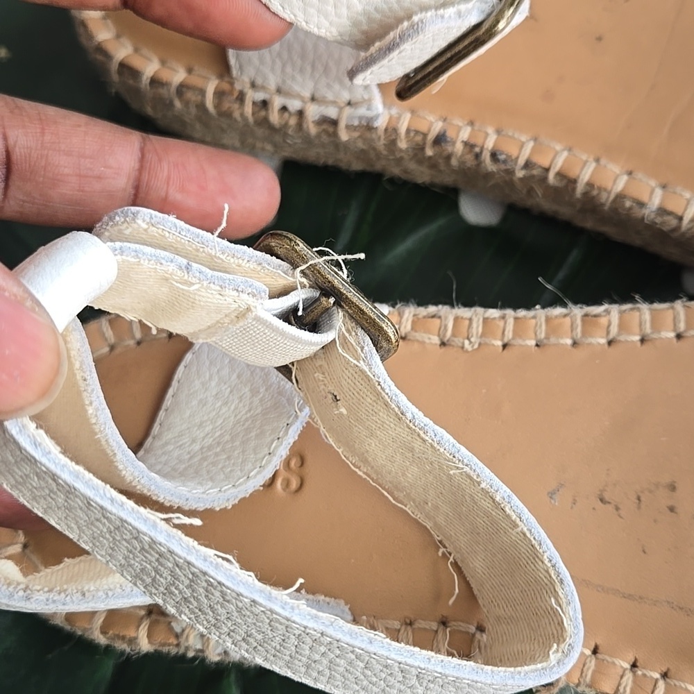 Soludos White Espadrille Sandals Ankle Strap Vacation Beach Summer Shoes - Picture 6 of 9
